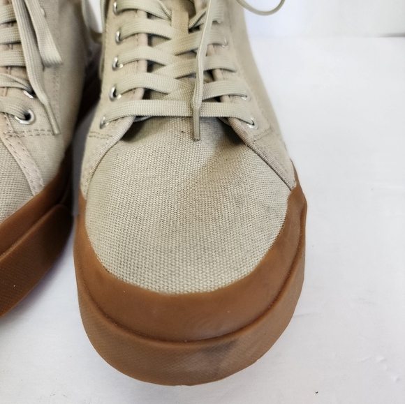 Mutual Weave Men's Canvas Khaki Feelon Memory Foam Lace-up Sneakers, Sz 10.5 - Picture 8 of 16